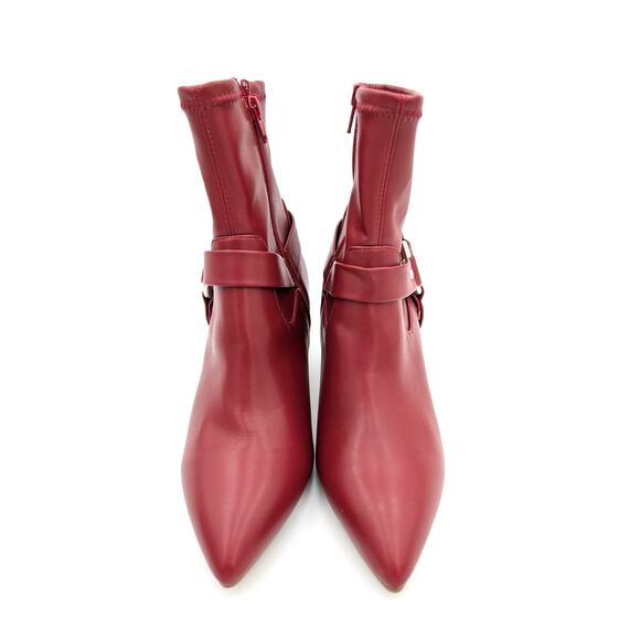 DV Dolce Vita Gavani Ankle Heel Boots Side Zip Women's Red Size US7 EU38 - Picture 2 of 16